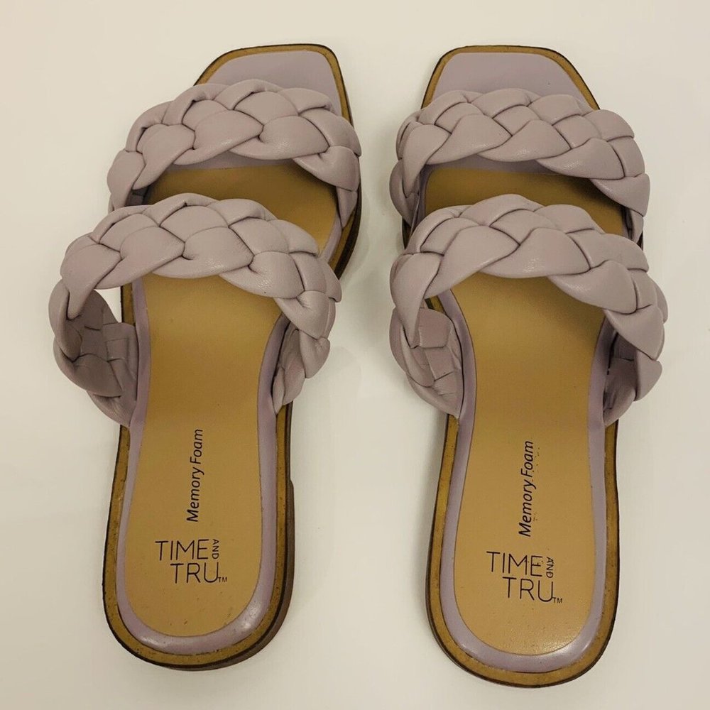 Time and Tru Women's Braided Two Band Sandals - Picture 5 of 8
